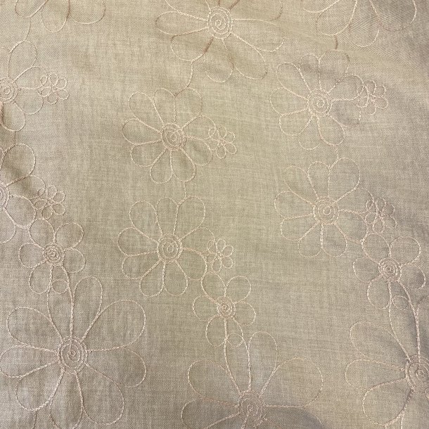 Viskosestof med broderi i sand pr 0,25 m