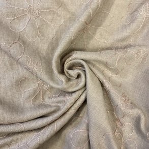 Viskosestof med broderi i sand pr 0,25 m