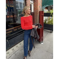 Wave Tee med lange �rmer - Strikkekit fra PetiteKnit