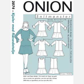 Onion 2074 - Kjoler med fl�sedetalje - Snitm�nster
