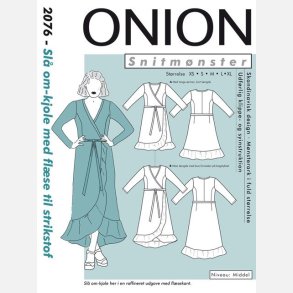 Onion 2076 - Sl om-kjole med flse til strikstof. Snitmnster