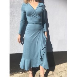 Onion 2076 - Sl� om-kjole med fl�se til strikstof. Snitm�nster