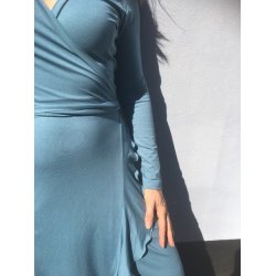 Onion 2076 - Sl� om-kjole med fl�se til strikstof. Snitm�nster