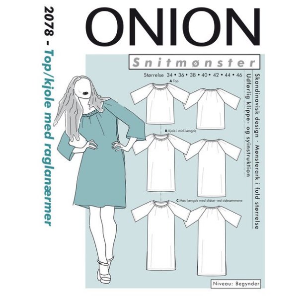 Onion 2078 - Top/kjole ned raglanrmer. Snitmnster