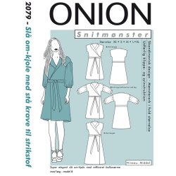 Onion 2079 - Sl om kjole med st krave til strikstof. Snitmnster