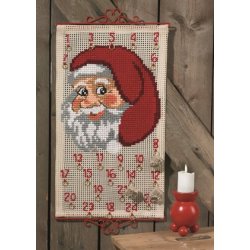 Pakkekalender - broderi fra Permin med julemand