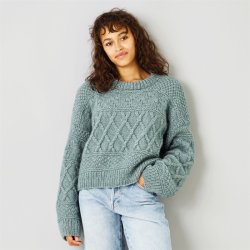 Oversize sweater med struktur - strikkekit med Alice garn by