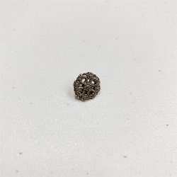 Antik guld knap med detaljeret mnster, 11 mm