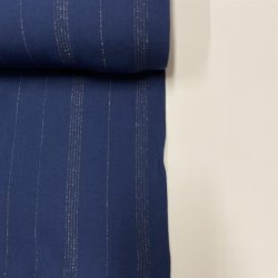 Bl viskose med guldstriber - pr. 0,25 meter