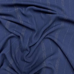 Bl viskose med guldstriber - pr. 0,25 meter