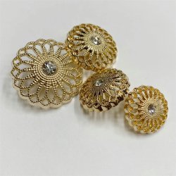 Blingknapper i guld, slv eller oxyderet slv - 4 strrelser