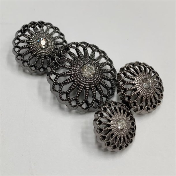 Blingknapper i guld, slv eller oxyderet slv - 4 strrelser