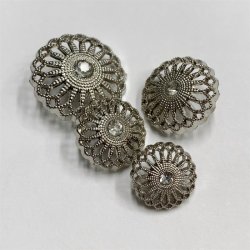 Blingknapper i guld, slv eller oxyderet slv - 4 strrelser