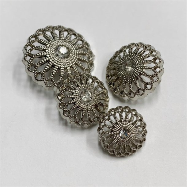 Blingknapper i guld, slv eller oxyderet slv - 4 strrelser