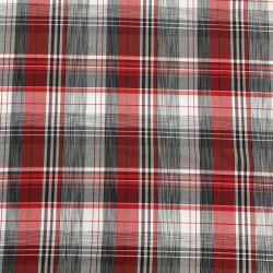 Bld, bomuldslrred med tern i grlige og rdlige nuancer - pr. 0,25 meter