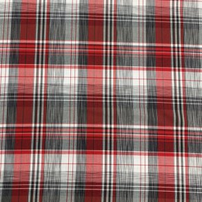 Bld, bomuldslrred med tern i grlige og rdlige nuancer - pr. 0,25 meter