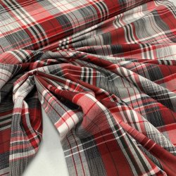 Bld, bomuldslrred med tern i grlige og rdlige nuancer - pr. 0,25 meter