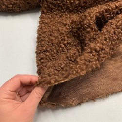 Bld boucl i chokoladebrun - pr. 0,25 meter