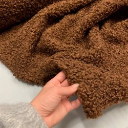 Bld boucl i chokoladebrun - pr. 0,25 meter