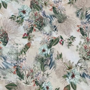 Cupro / hr kvalitet med blomstermix - pr. 0,25 meter