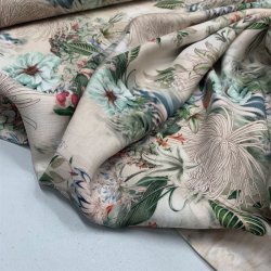 Cupro / hr kvalitet med blomstermix - pr. 0,25 meter