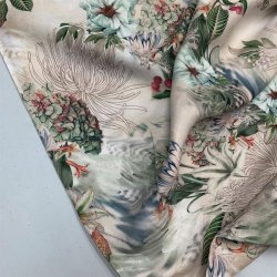 Cupro / hr kvalitet med blomstermix - pr. 0,25 meter