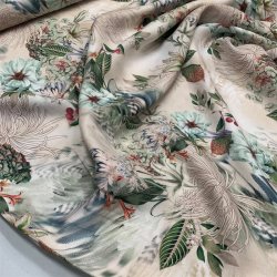 Cupro / hr kvalitet med blomstermix - pr. 0,25 meter