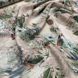 Cupro / hr kvalitet med blomstermix - pr. 0,25 meter