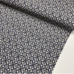 Bomuld med symmetrisk, blt mnster - pr. 0,25 meter 