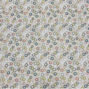 Bomuldslrred med mnster af forskellige cirkler - pr. 0,25 meter 