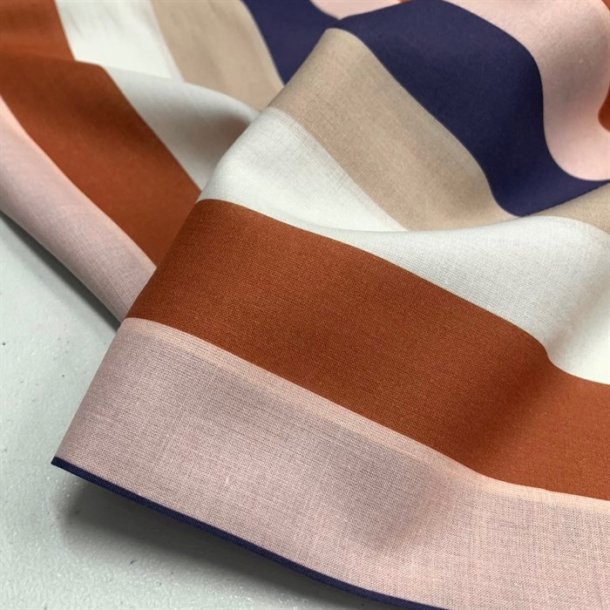 Bomuld med langsgende striber i 5 smukke farver - pr. 0,25 meter