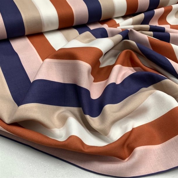 Bomuld med langsgende striber i 5 smukke farver - pr. 0,25 meter