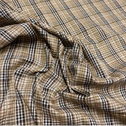 Bomuld / viskose med tern i camel - pr. 0,25 meter 