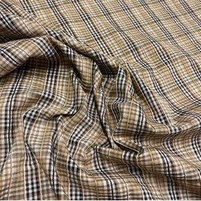 Bomuld / viskose med tern i camel - pr. 0,25 meter 