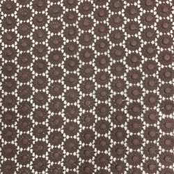 Bomuldsblonde med margeritter i brun - pr. 0,25 meter