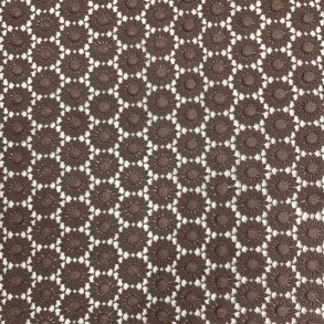 Bomuldsblonde med margeritter i brun - pr. 0,25 meter