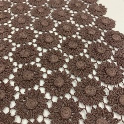 Bomuldsblonde med margeritter i brun - pr. 0,25 meter