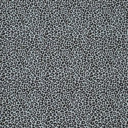OEKO-TEX bomuldsjersey i bl med sorte leopardpletter - pr. 0,25 meter.