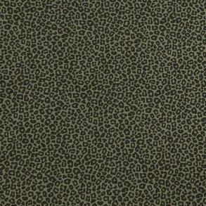 OEKO-TEX bomuldsjersey i grn med sorte leopardpletter - pr. 0,25 meter.