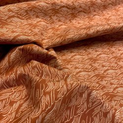 Bomuldslrred - i mrk fersken med mnster i kit, fra Cotton + Steel - pr. 0,25 meter