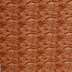 Bomuldslrred - i mrk fersken med mnster i kit, fra Cotton + Steel - pr. 0,25 meter