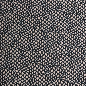 Bomuldslrred - i mrk marine med pletter i kit, fra Cotton + Steel - pr. 0,25 meter