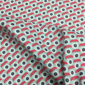 Bomuldslrred med sde sm blomster - pr. 0,25 meter