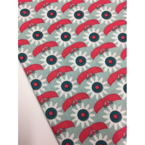 Bomuldslrred med sde sm blomster - pr. 0,25 meter