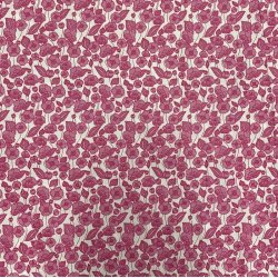 Bomuldspoplin i hvid med rosa blomster - pr. 0,25 meter