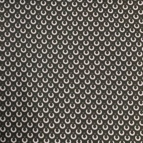 Bomuldspoplin i gr med cirkel mnster - pr. 0,25 meter