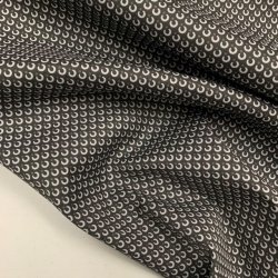 Bomuldspoplin i gr med cirkel mnster - pr. 0,25 meter