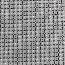 Bomuldspoplin i gr med grt mnster - pr. 0,25 meter