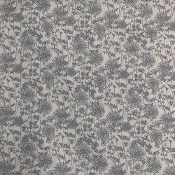 Bomuldspoplin i lysegr med blomster - pr. 0,25 meter