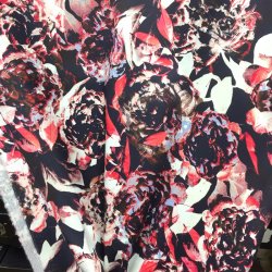 Bomuldsstof med smukke dystre bonderoser - pr. 0,25 meter